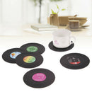 6Pcs CD Vinyl Glass Cup Mug Pot Bowl Drink Coasters Placemat Set