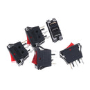 5PCS Red AC15A/250V 20A/125V ON-OFF 2 Position SPST Boat Rocker Switch 3 pins Cy