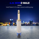 6.35mm TS Mono Plugs 6.35 mm 2-Pole Microphone Amplifier Audio Connectors Blue
