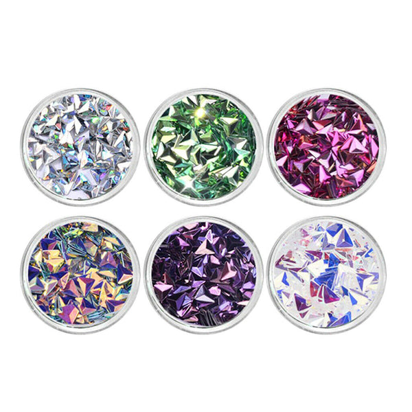 6 Colors Holographic Chunky Triangle Glitter Sequins Beauty Festival Glitter
