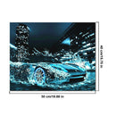 Hand-painted Blue Passion Car DIY Oil Painting by Numbers Canvas Home Dec ANU