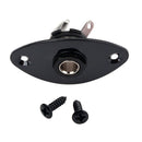 Electric Guitar Bass Cigar Box Parts Jack Plug & Socket Plate Oval with Mounting