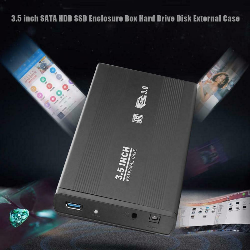 3.5 inch SATA HDD SSD Enclosure Box Hard Drive Disk External Case (USB3.0)