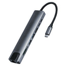 USB Ports 8 in1 Type-C HUB Converter 4K HDMI 2 USB3.0 C PD SD/TF RJ45 Adapter UK
