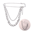 1pc Unisex Classic Chain Pin Brooches Fashion BF Punk Hip Hop Jewelry GiftsTEUS
