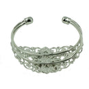 8pcs Filigree Flower Bezel Bangle Settings Cabochon Blank Tray DIY Mix Size