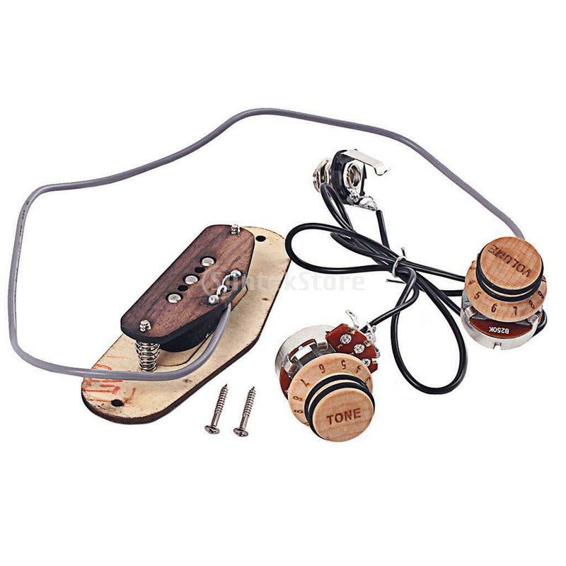 3 String Maple Cigar Box Guitar Pickup with Volume & Tone - No Soldering