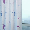 ome Xmas Decor Living Room Bedroom Pastoral Moon Print Sheer Window Curtain