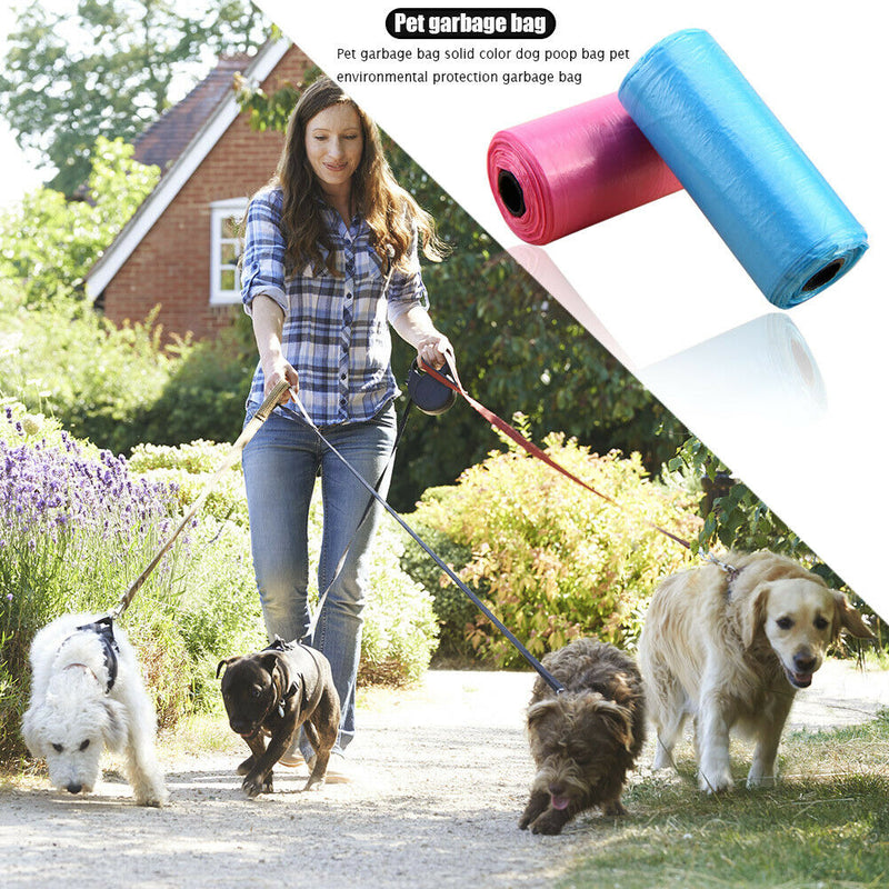 2 Roll Portable Pet Cat Poops Trash Bag Solid Waste Holder Eco-friendly Garbage