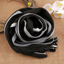 Han Edition Tassel Man With Thick Color Matching Striped Scarf