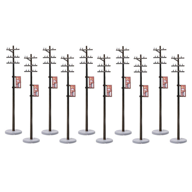 10Pcs Standard 1:87 Mini Electric Line Pole For Train Park Layout HO Scale