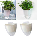 2 Pieces White Self-Watering Flower Pot Container, Hanging Planter with