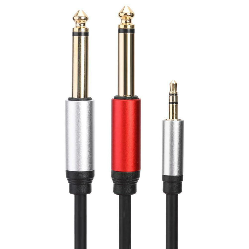1.8m 3.5mm Male to Dual 6.35mm Male Audio Cable for Mixer Amplifier Speaker