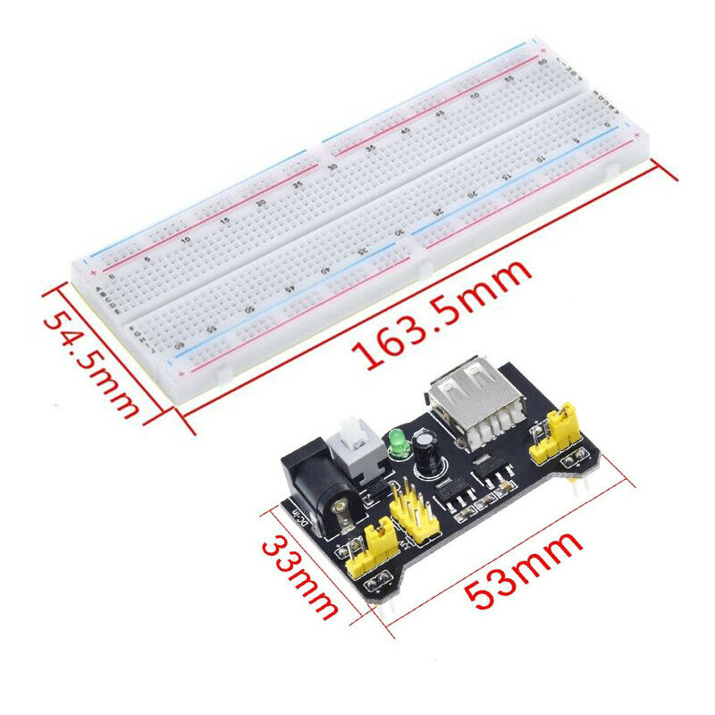 1set MB102 High-quality Breadboard Power Module 830 Points 65 Jumper WSEAU
