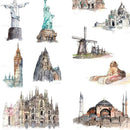 42 pcs Travel Around World Famous Building Craft Scrapbook Decorative Stick M8M5