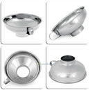 Stainless Steel Wide Mouth Canning Funnel Hopper Filter Convenient Kitchen Tool