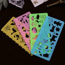 4pcs Cute Hollow Drawing Template Rulers Student Sketchpad Drafting Tools