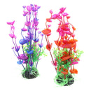 2 PACK, 19cm High Plastic Plant Fish Tank Artificial Narcissus Water Grass