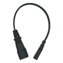 Black PVC IEC320 C14 Male To C7 Female C14-C7-Cable 0.98ft Replace Part