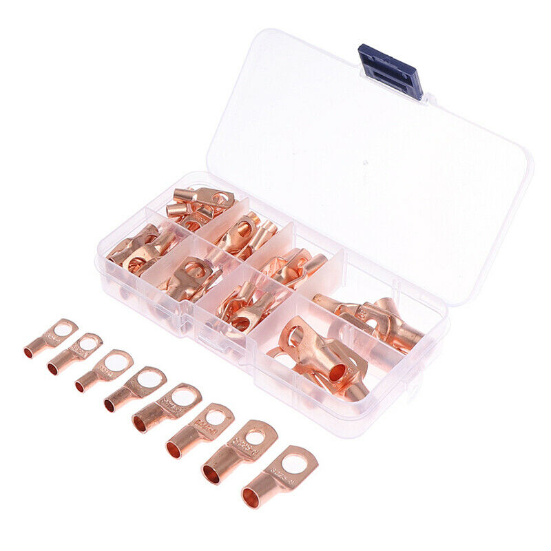 60Pcs Car Auto Copper Ring Terminal Wire Crimp Connector Bare Cable TerminaS Hn