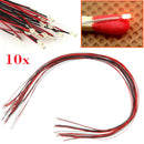 10pcs T0603WM Pre-soldered Micro Litz Wired Leads Red SMD Led 200mm Length