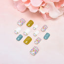 24pcs  Round False Nails Art Acrylic French Full Cover Tips Manicure Gl%!