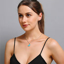 Color Butterfly Necklace Women Pendant Clavicle Chain Jewelry (Lake Blue) A