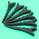 6Pcs Black 10cm Long Double-Hinged Hair Clip Hairpin Salon Tools Accessories
