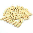 50x Sewing Supplies 2 Holes Wooden Sweaters Coat Horn Toggle Buttons Pra SYY