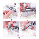 Portable Mini Sewing Machine Handheld Stitch Clothes Home Cordless Househol E2E1