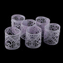 Lot of 6pcs LED Candle Lampshade Pattern Heart Ajoure Decoration for Christ N5D3