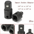 2Pcs Air Impact Ratchet Socket Adapter Converter Vanadium 3/8 To 1/4 1/4 To