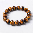 Men Women Natural Tiger's Eye Gem Stone Round  Beads Stretchy Bracelet 8mm New