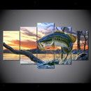 Modern Canvas Wall Art of Jumping   for your Living Room -5 Panel Size L