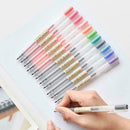 12 Color Gel Pen Set Art Glitter Pens Neon Coloring Painting 0.5mm Craft In G6J6