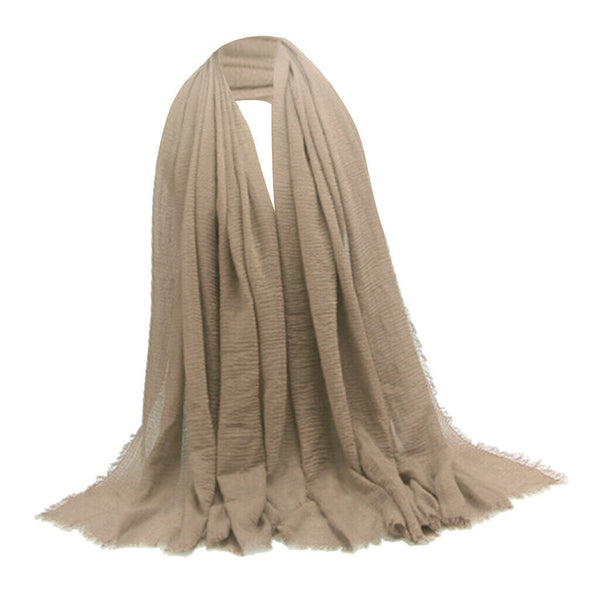 2 Pcs Fashion Soft Cotton Long Scarf Plain Hijab Jewish Head Scarves Wrap