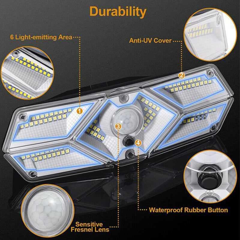 Solar Wall Lamp 104LED Outdoor Luminous Waterproof Landscape Night Lights A