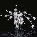 Bridesmaid Crystal Flower Hair Slide Comb Wedding Tiara Headpiece Jewelry