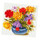 1 Set Stamped Cross Stitch Kits Package With Flower Pattern 47x43cm