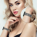 For Fit bit Versa Five Beads Round Rhinestone Inlaid Watch Strap Solid Full H3A8