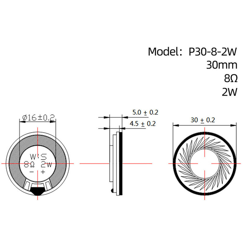 1pc  Inside Tweeter 30mm 2W 8Ohm Waterproof Speaker Accs Parts