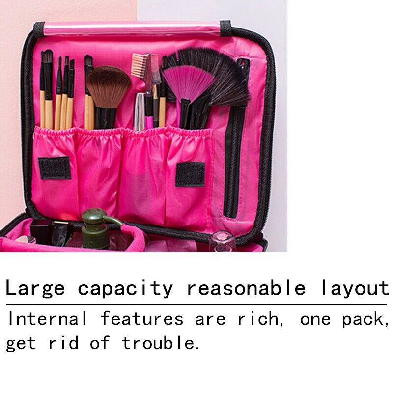 Professional Large Makeup Bag Cosmetic Case Storage Handle Organizer Travel J5Y7