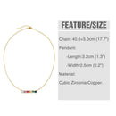 Bohemia Rainbow Cubic Zirconia Choker Necklace Girlfriend Gift Cute Rainbow R5A4