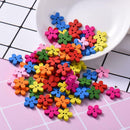 100 PCS 2 Holes Flower Wooden Decorative Buttons Multicolor Plum Wooden Blossom