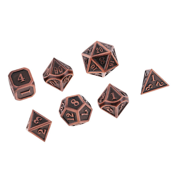 Zinc Alloy Multi Sided Dice Set D4 D6 D8 D10 D12 D20 for D&D RPG Role play -