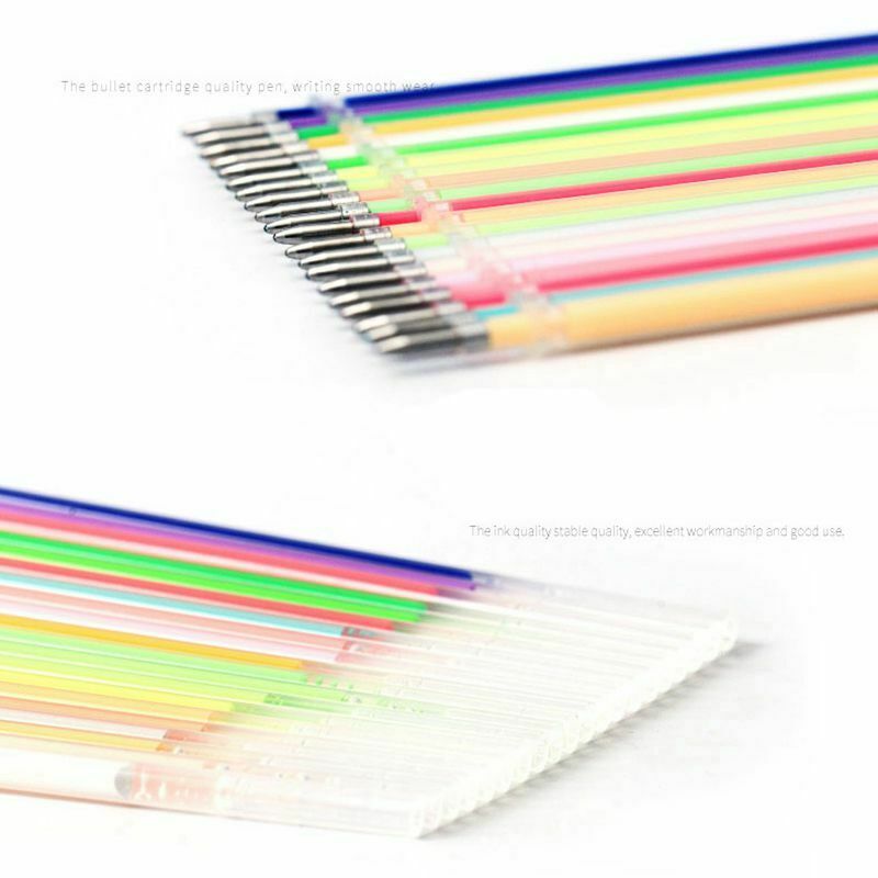 100 Pcs/pack New Colors Gel Ink Pen refills graffiti school office supplies W9K8