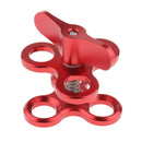 Triple Ball Clamp 3 Holes Underwater Arm Diving Bracket for Gopro Light Red