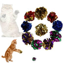 12Pcs Mylar Cats Pet Toys Balls Crinkle Sound Shiny Ring Paper Kitten Play Balls
