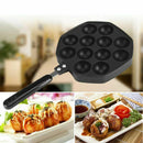 12 Cavities Aluminum Takoyaki Pan Takoyaki Maker Octopus Small Balls Baking N9L3