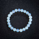 8mm Round Crystal Moonstone Natural Stone Stretched Beaded Bracelet for Female